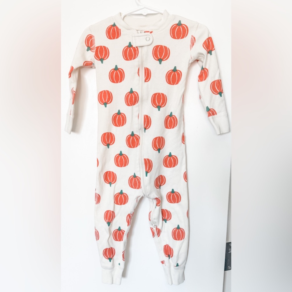 Hanna Andersson 2-Way Zip Sleeper 100% Organic Cotton Halloween Pumpkin Print 2T